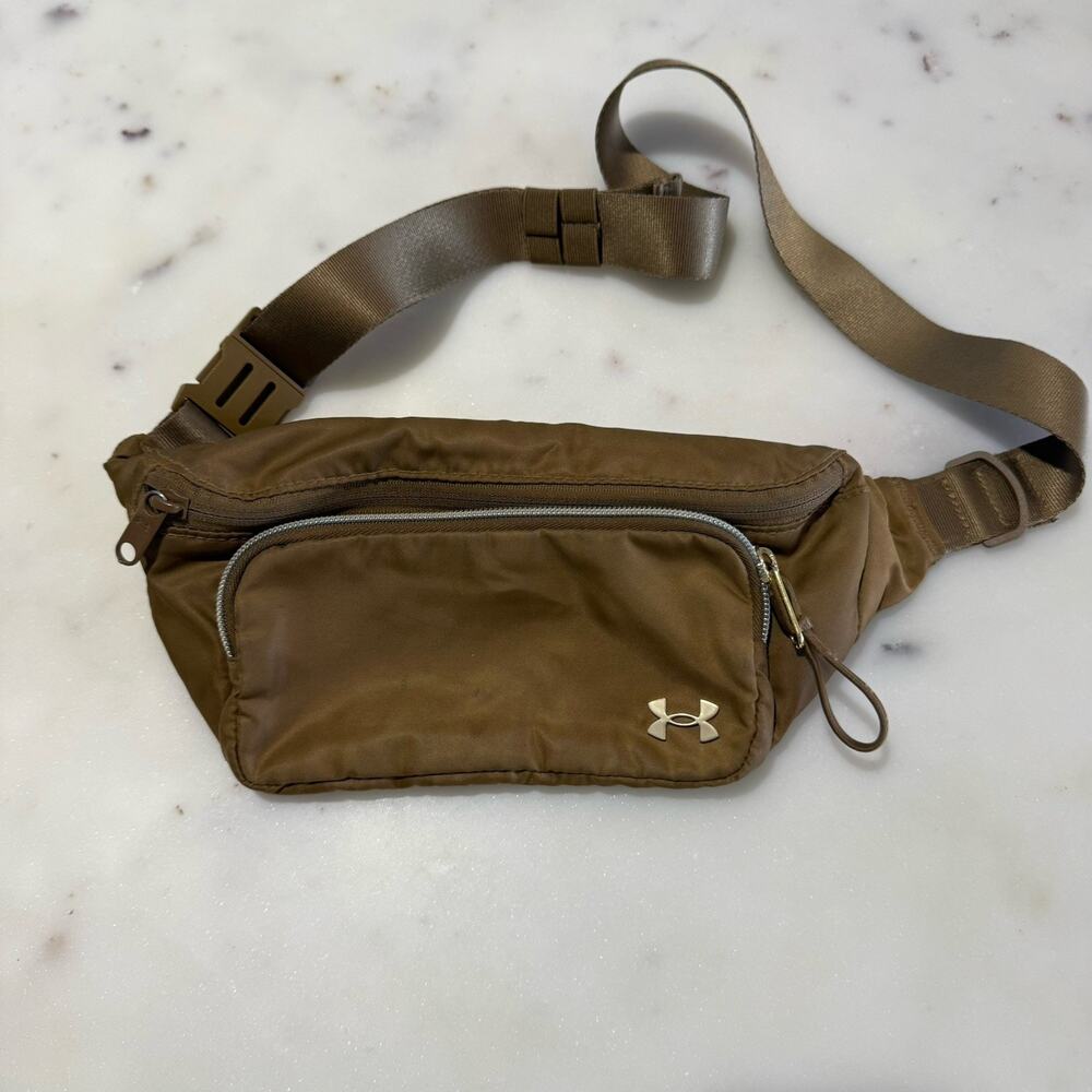 Under Armour Studio Waist Belt Bag Nylon Pockets Mom Bag Olive Green Wide Straps